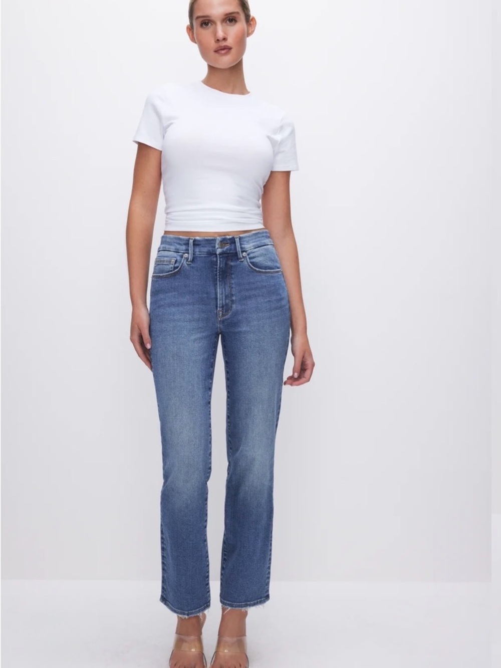 Good American NWT always fits straight leg jeans 6-12